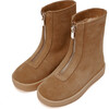 Leah Suede Leather Rubber Sole Front-Zip High Boots, Camel - Boots - 2 - thumbnail