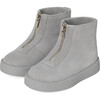 Leah Suede Zip Up Boots, Grey - Boots - 2 - thumbnail
