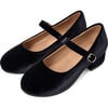 Sabine Velvet Wide Strap Round Toe Mary Jane Pumps, Black - Mary Janes - 2 - thumbnail