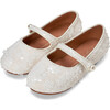Elin 2.0 Sequins Pearl Button Mary Jane Shoes, White - Mary Janes - 2 - thumbnail