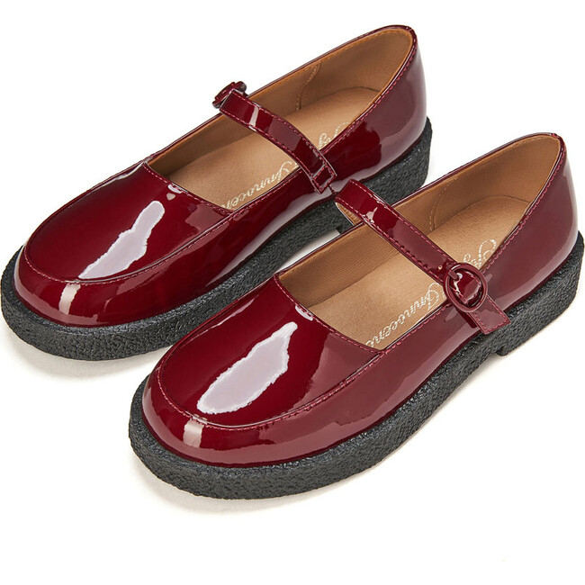 Aria 2.0 Patent Leather Flatform Sole Mary Jane Shoes, Burgundy