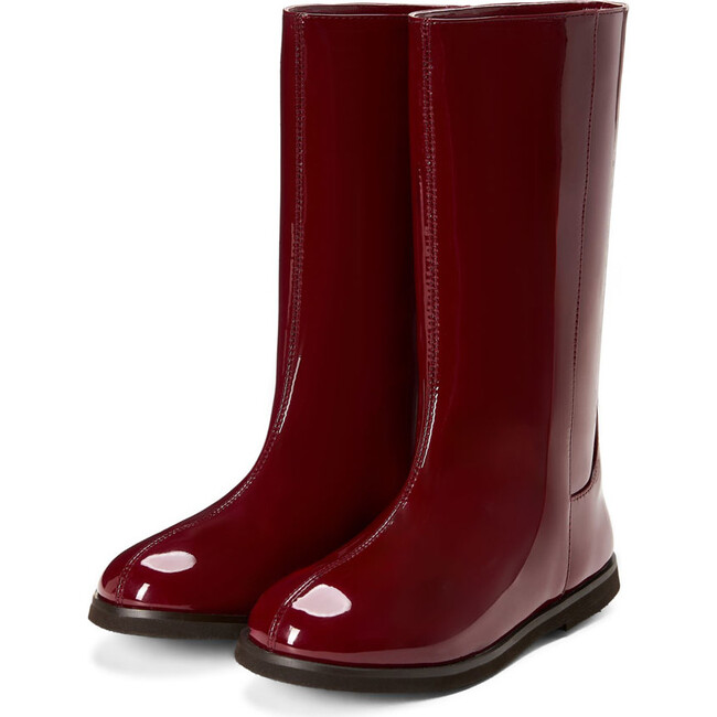Ann PU Patent Leather High Boots, Burgundy
