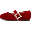 Amanda Velvet Wide Strap Square Buckle Mary Jane Shoes, Red - Mary Janes - 1 - thumbnail