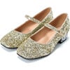 Agnese 2-Color Glitter Buckle Strap Mary Jane Shoes, Gold & Silver - Mary Janes - 2 - thumbnail