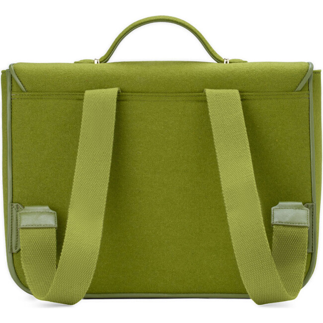 Boston Wool Adjustable Shoulder Strap Schoolbag, Green