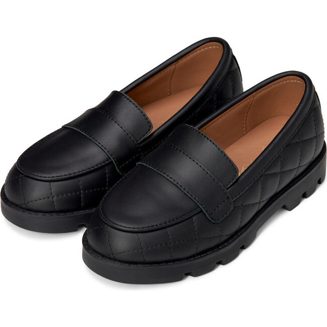 Bobby Quilted Leather Non-Slip Loafers, Black