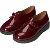 Astrid Buckle Strap Rubber Sole Brogues Shoes, Burgundy - Oxfords - 2 - thumbnail