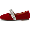 Mia 2.0 Velvet Sparkling Bow Strap Mary Jane Shoes, Red - Mary Janes - 1 - thumbnail