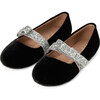 Mia 2.0 Velvet Sparkling Bow Strap Mary Jane Shoes, Black - Mary Janes - 2 - thumbnail