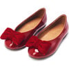 Mina Patent Leather Velvet Bow Flats, Burgundy - Flats - 4 - thumbnail