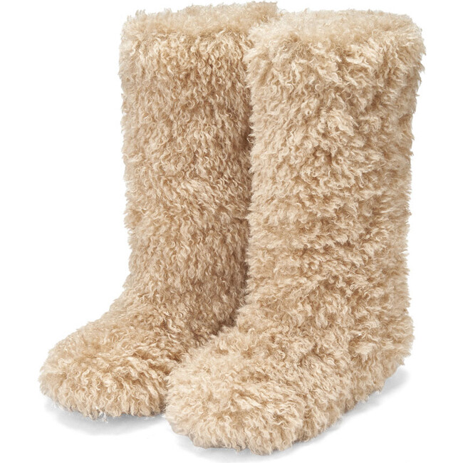 Yuki High Wool Lined Faux Fur Boots , Beige - Boots - 2