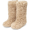 Yuki High Wool Lined Faux Fur Boots , Beige - Boots - 2