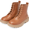 Willow Leather Zipped Combat Boots, Camel - Boots - 2 - thumbnail