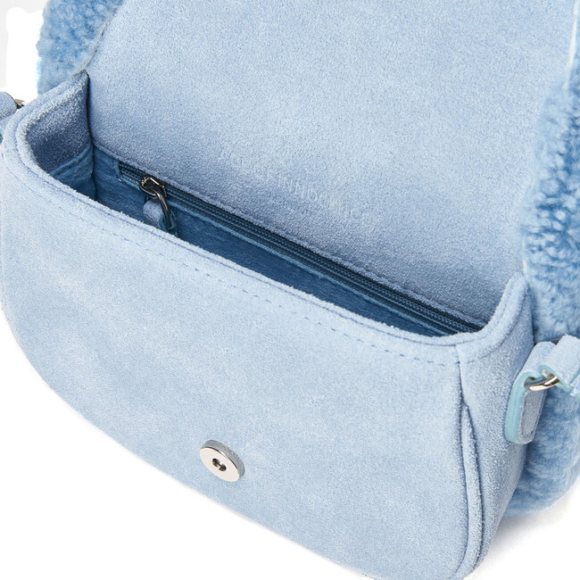 Shae Suede Crossbody Buckled Bag, Blue