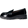 Paula Glossed-Leather Soft Wool Loafers, Black - Loafers - 1 - thumbnail