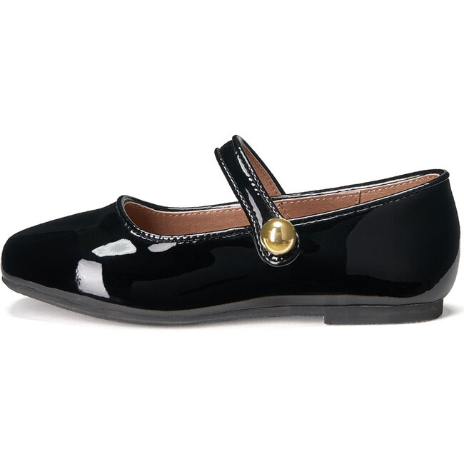 Ginny Glossy Leather Flat Mary Jane Shoes, Black