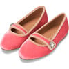 Fifi Velvet Almond Toe Mary Jane Ballerina Shoes, Pink & Beige - Mary Janes - 2 - thumbnail