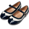 Erica Retro Glossy Patent Leather Mary Jane Shoes, Navy - Mary Janes - 3