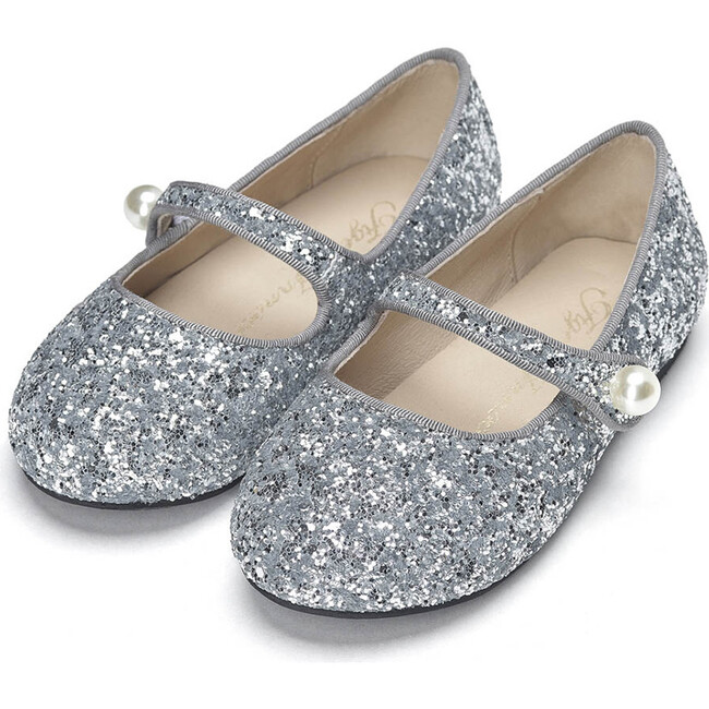 Elin Glitter Mary Jane Shoes, Silver