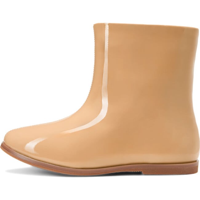 Lila Patent Leather Straight Boots, Beige - Boots - 1