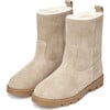 Carine Shearling Lined Suede Ankle Boots, Light Beige - Boots - 2 - thumbnail