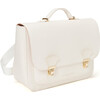 Boston Leather School Bag, White - Backpacks - 2 - thumbnail