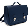 Boston Leather School Bag, Navy - Backpacks - 2 - thumbnail