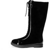 Blair Patent Leather Lace-Up Front Zipped High Boots, Black - Boots - 1 - thumbnail