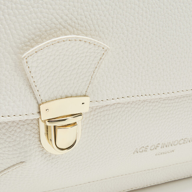 Boston Leather School Bag, White - Backpacks - 6