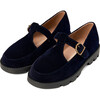Berta Ribbed Velvet Mary Janes, Navy - Mary Janes - 2 - thumbnail