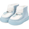 Aspen Fluffy Shearling Suede Boots, Blue - Boots - 2 - thumbnail