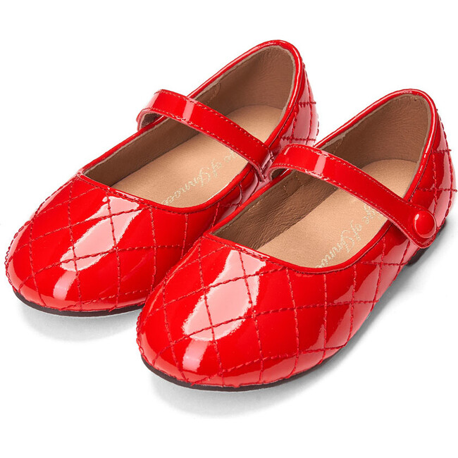 Coco Patent Leather Quilt Mary Jane Shoes, Red