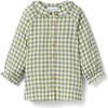 Goldie Long Sleeve Dress, Green Gingham - Dresses - 1 - thumbnail