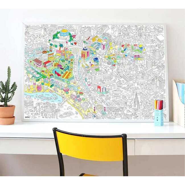Los Angeles Coloring Poster, Multicolors - Coloring - 2