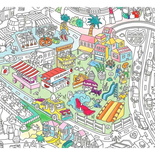 Los Angeles Coloring Poster, Multicolors - Coloring - 3