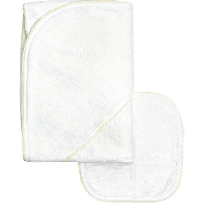 Terry/Picot Baby Towel + Wash Set in Yellow
