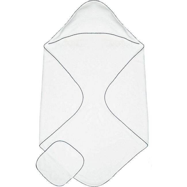 Terry/Picot Baby Towel + Wash Set in Navy