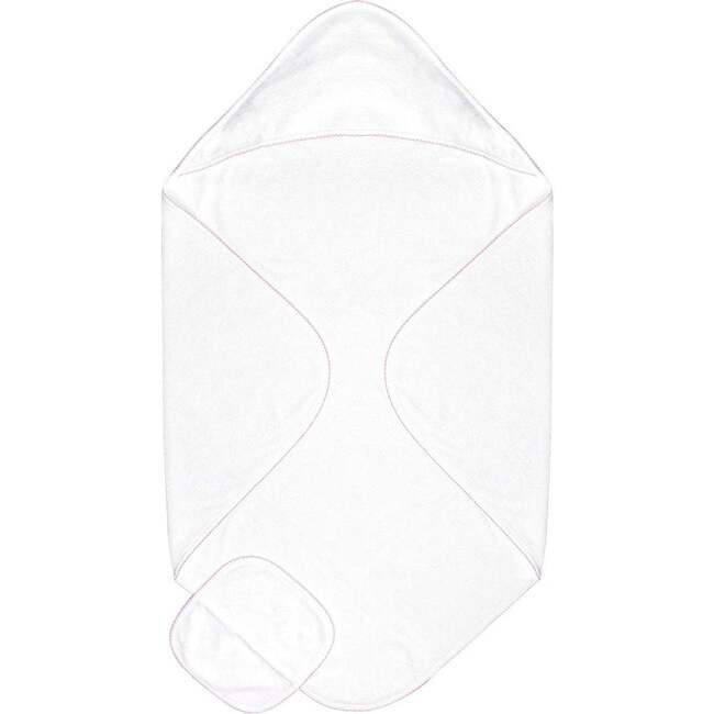 Terry/Picot Baby Towel + Wash Set in Light Pink