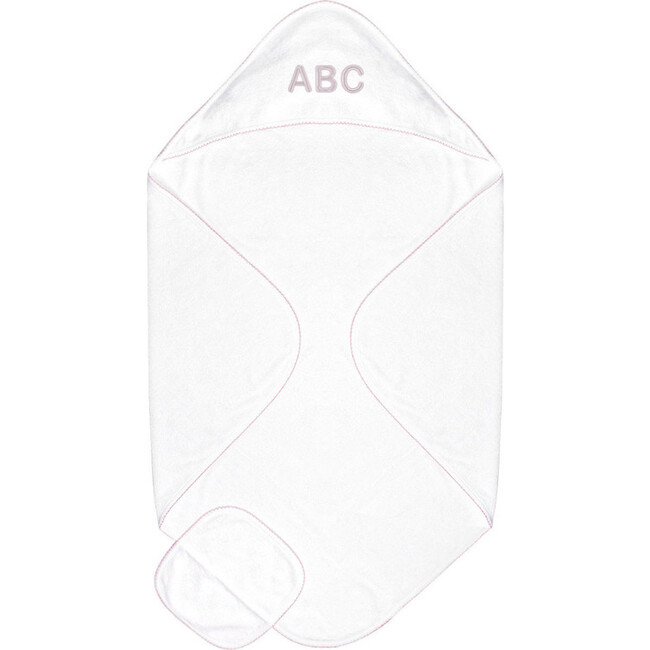 Terry/Picot Baby Towel + Wash Set in Light Pink - Towels - 3