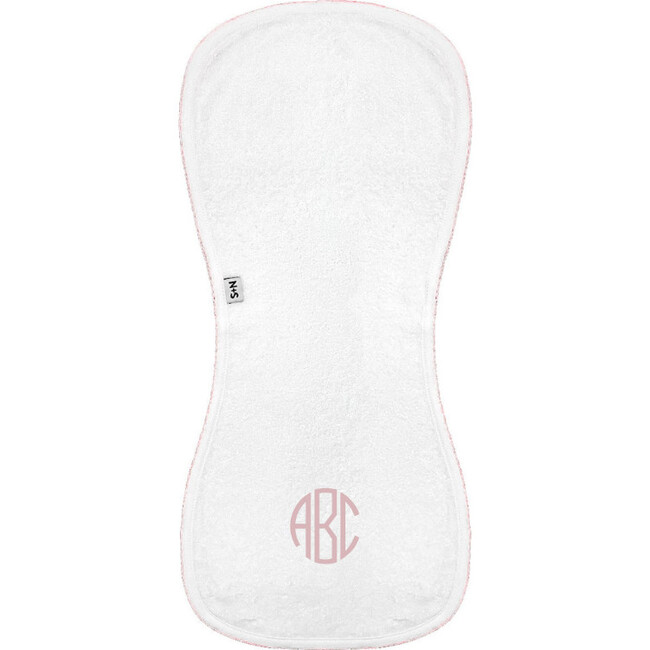 Terry/Picot Baby Burp Cloth in Light Pink