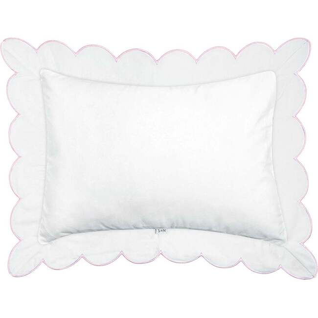 Scalloped Trim Pillow in Light Pink