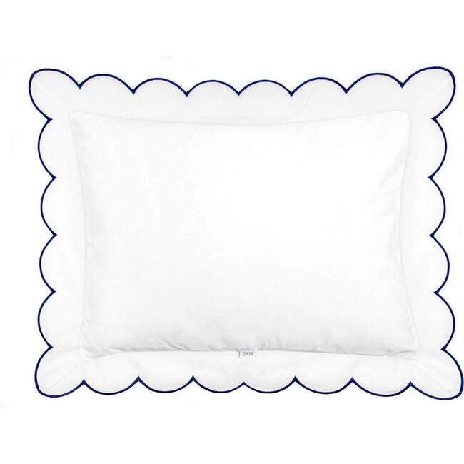 Scalloped Trim Pillow in Navy