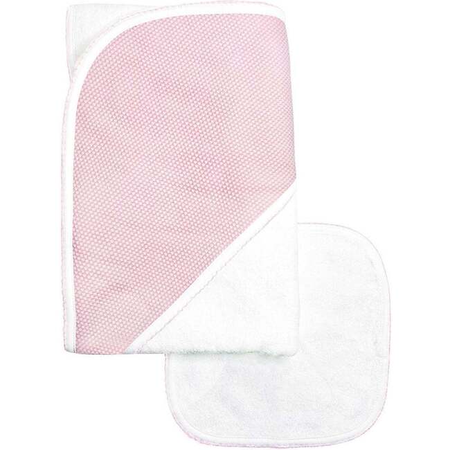Popcorn Baby Towel + Wash Set in Light Pink