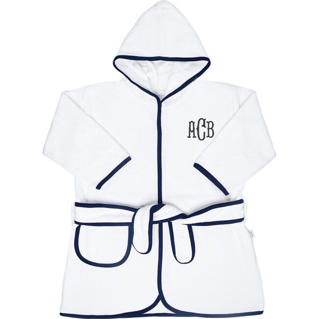 Kids Terry Cotton Bathrobe in Navy