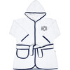 Kids Terry Cotton Bathrobe in Navy - Robes - 2 - thumbnail