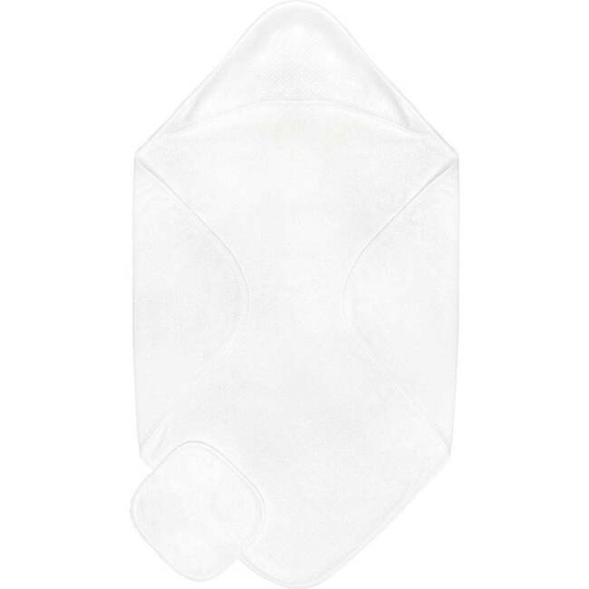 Diamond Baby Towel + Wash Set in White