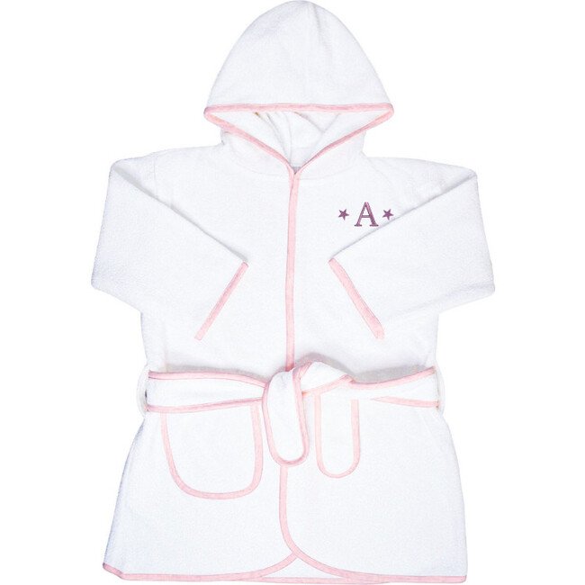 Kids Terry Cotton Bathrobe in Light Pink