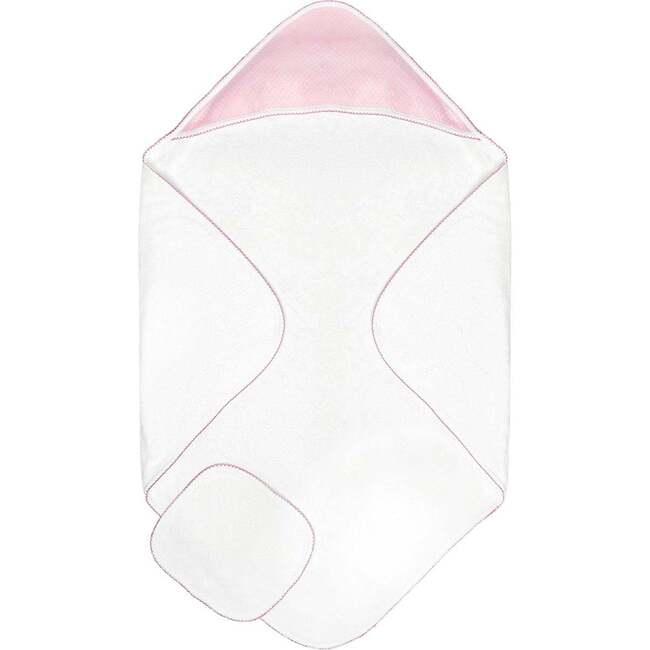 Diamond Baby Towel + Wash Set in Pink/Rosewood