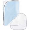 Diamond Baby Towel + Wash Set in Light Blue/Navy - Burp Cloths - 1 - thumbnail