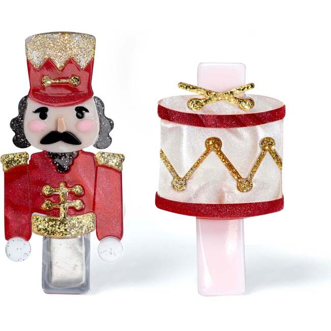 Nutcracker Drum Red Hair Clips